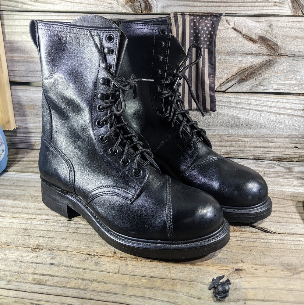 Andi leather boots stell toe,10w black